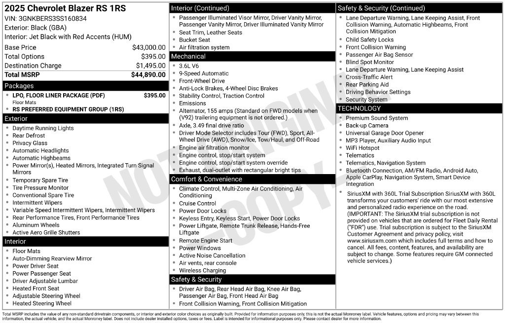 Used 2025 Chevrolet Blazer RS SUV