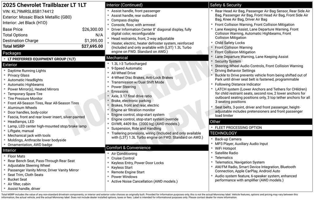 Used 2025 Chevrolet Trailblazer LT SUV